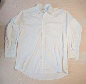 Eagle Shirtmakers Men's White Pinpoint Long Sleeve Dress Shirt 16 1/2-34/35